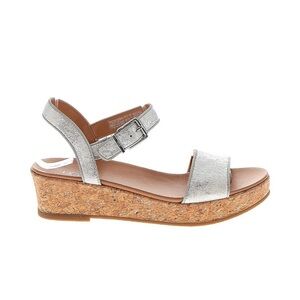 UGG Milley Glitter Shimmer Cork Wedge Sandals Silver Size 5
